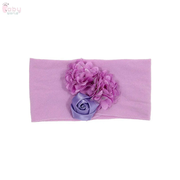 Satin Cloth Mesh Flower Rose Baby Headband Baby World