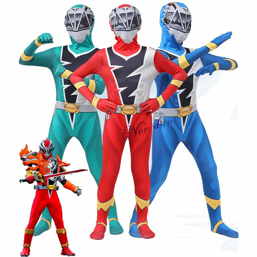 Anime Fancy Adult Kids Ranger Kishiryu Sentai Ryusoulger Cosplay Costume Jumpsuit Halloween Party Role Play Child Men Clothes