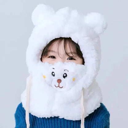 Kids Winter Hat Children Keep Warm Cap Face Cover Neck Protection Windproof Plush Hat Multi-functional Hat for Boys and Girls Baby World