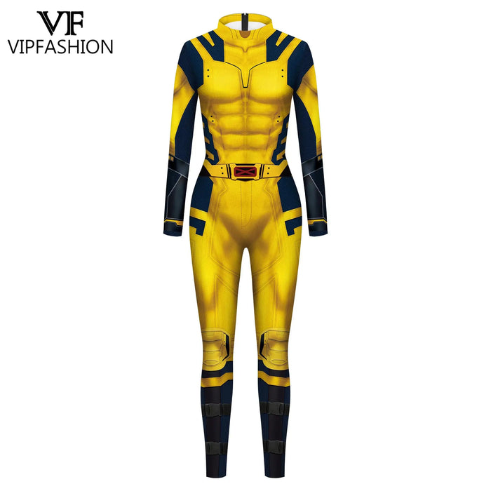 VIP FASHION Wolverine Deadpool Costume Family Matching Suit Adult Kid Zentai Bodysuit Halloween Jumpsuit Movie Fancy Party Wear