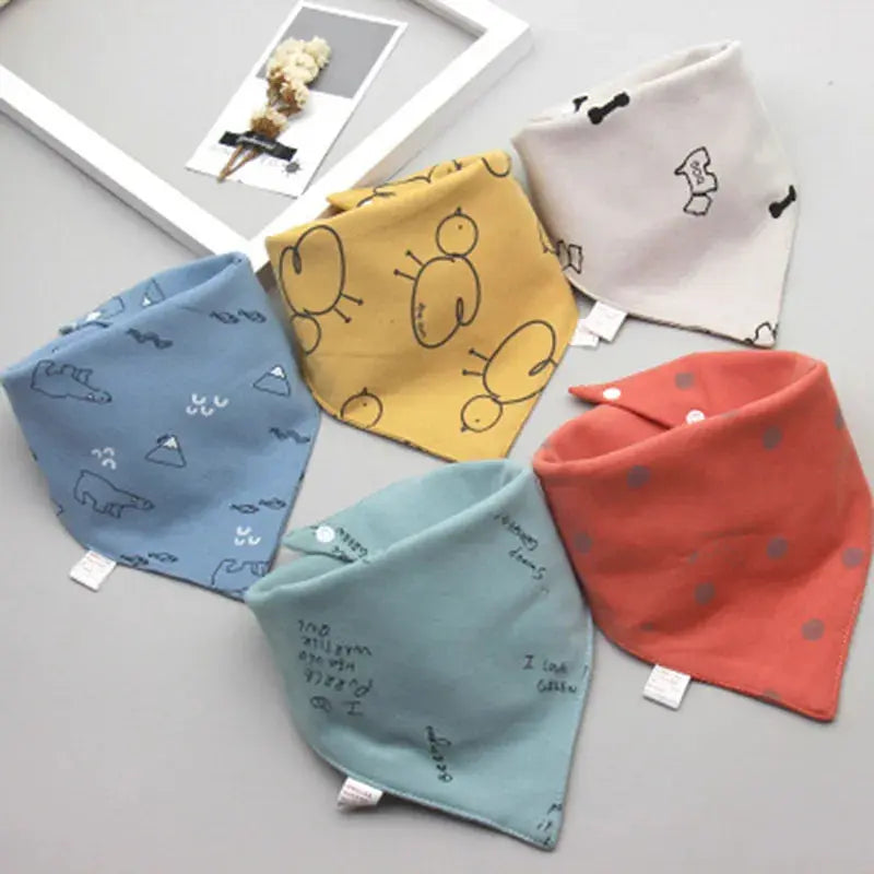 5Pcs/Set Baby Bibs Triangle Double Cotton Bandana - Baby World