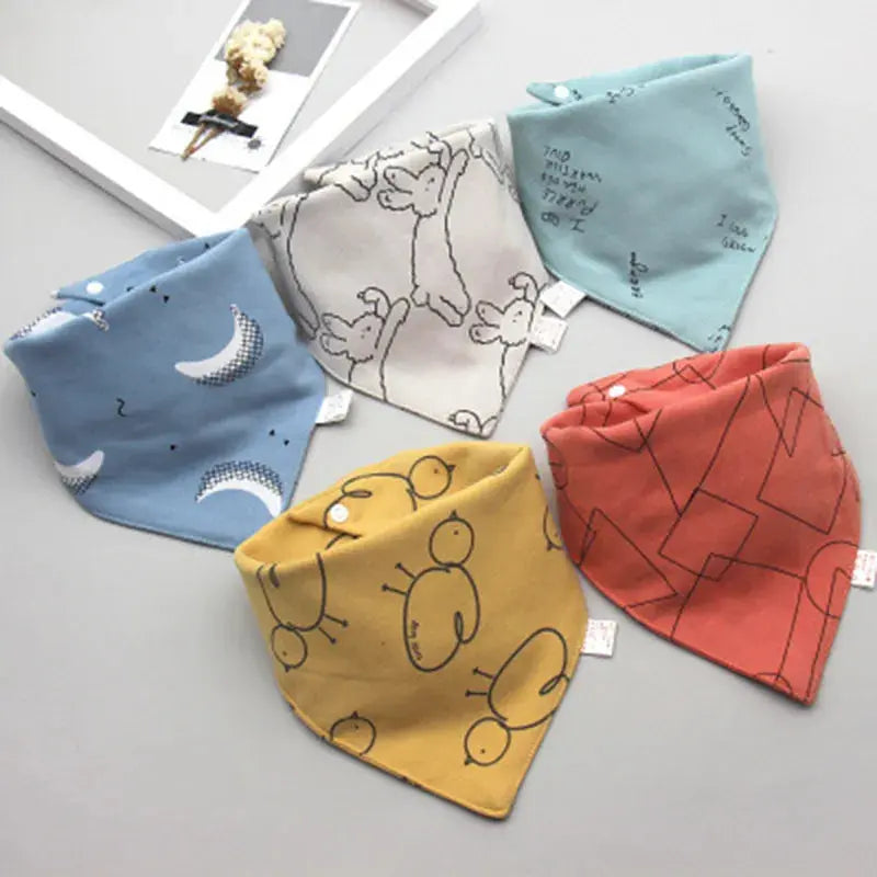 5Pcs/Set Baby Bibs Triangle Double Cotton Bandana - Baby World