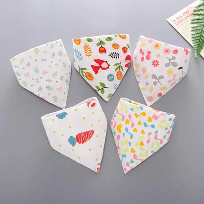 5Pcs/Set Baby Bibs Triangle Double Cotton Bandana - Baby World