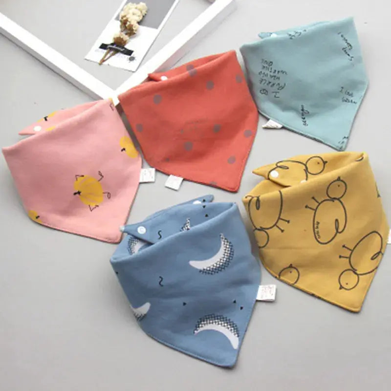 5Pcs/Set Baby Bibs Triangle Double Cotton Bandana - Baby World