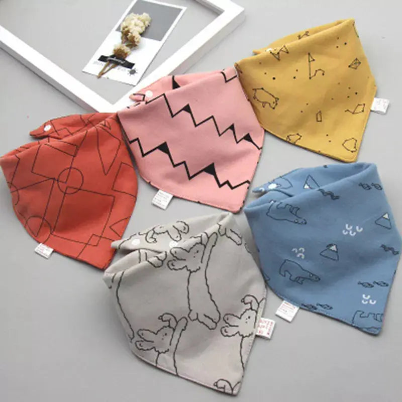 5Pcs/Set Baby Bibs Triangle Double Cotton Bandana - Baby World