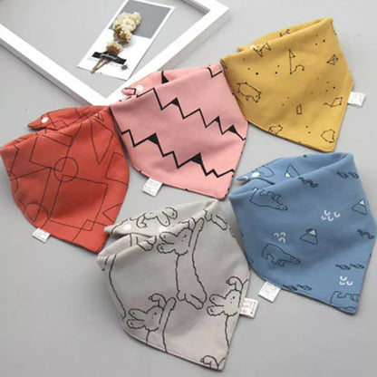 5Pcs/Set Baby Bibs Triangle Double Cotton Bandana - Baby World