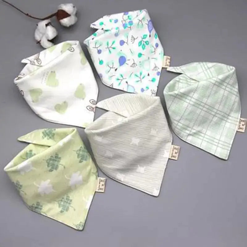 5Pcs/Set Baby Bibs Triangle Double Cotton Bandana - Baby World