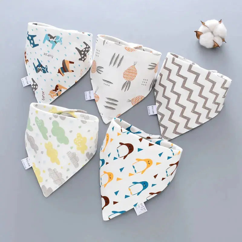 5Pcs/Set Baby Bibs Triangle Double Cotton Bandana - Baby World