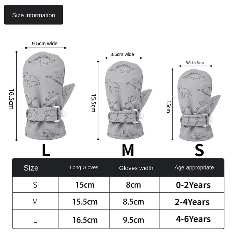 Kids Winter Ski Gloves — Cartoon Windproof, Non-Slip, Insulated Mittens for Boys & Girls | BabyWorld