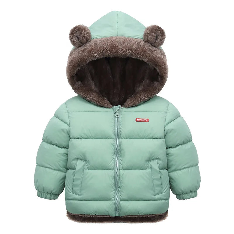 Kids Thick Warm Winter Coat — Fleece Hooded Jacket 2-6Y | BabyWorld