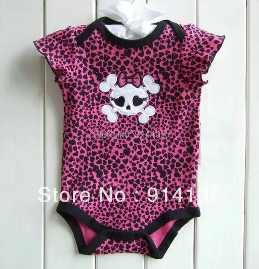 Skull Summer Infant Kids Girls Clothing Sets Bodysuits +Tutu Skirt + Headband  3 Piece Suits Leopard Baby Girl Clothes Baby World