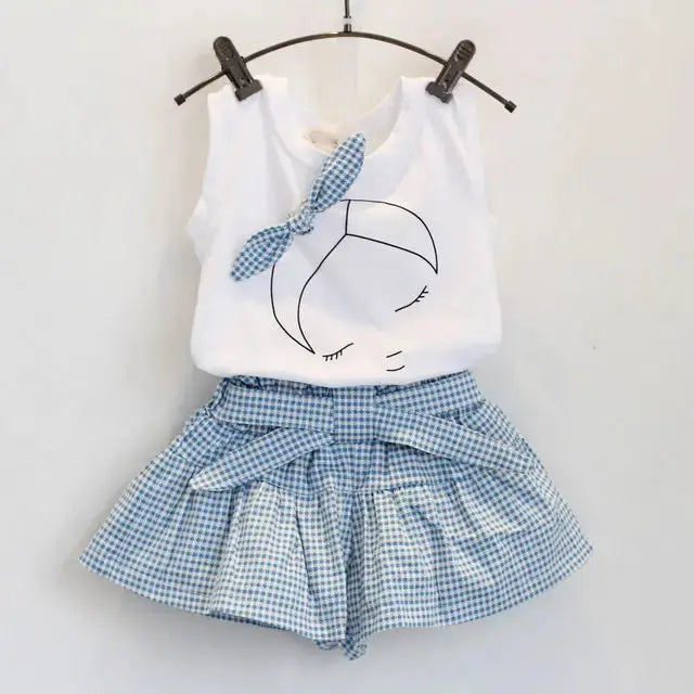 Summer Baby Girls Clothes Toddler Clothing Vest+Shorts 2PCS set Children Girls Costume 0-7Year Infant Outfits kidswear BC1152 Baby World