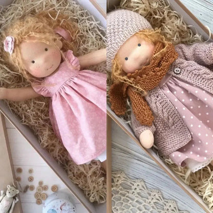 Waldorf Doll Handmade Native Enamel Doll Artist Handmade Kawaii Soft Stuffed Plushie Doll Children Christmas Navidad Gift Toys - Baby World